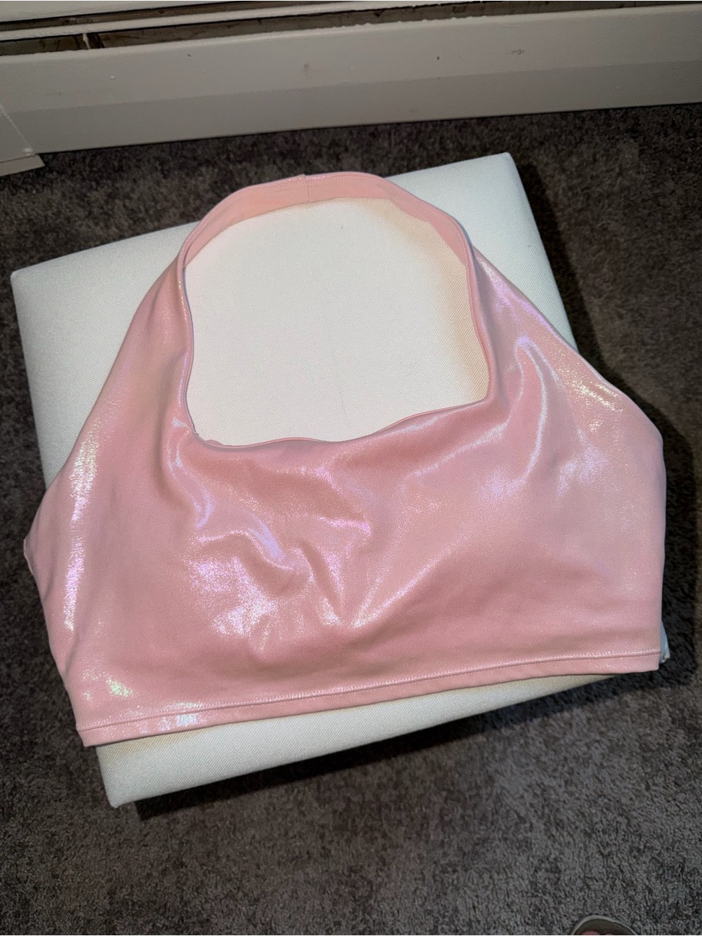BuffBunny Revolution Halter Crop V2, Pink Holographic XL